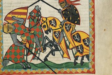 Giostra cavalleresca in una miniatura del Codex Manesse